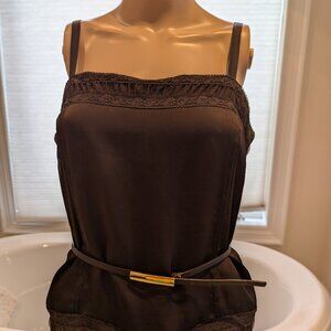 Ann Taylor LOFT Brown Tank with a Belt Size 6P